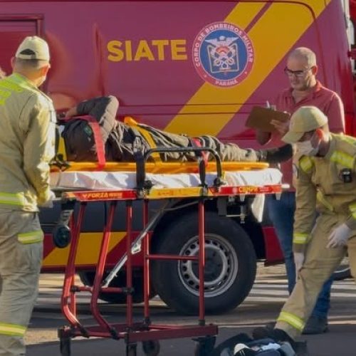 Motociclista fica ferido em colisão com Fiat Strada na Avenida Capitão Índio Bandeira
