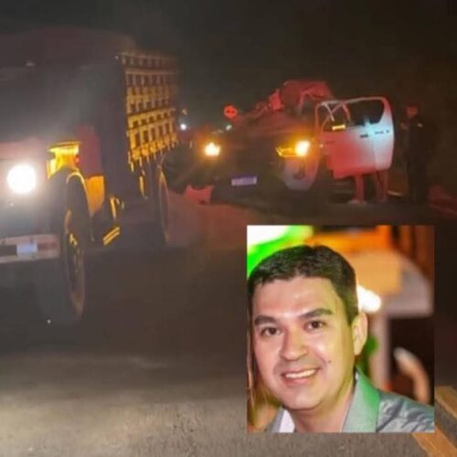 HOMEM MORRE EM GRAVE ACIDENTE ENTRE CAMINHONETE E CAMINHÃO EM BARBOSA FERRAZ