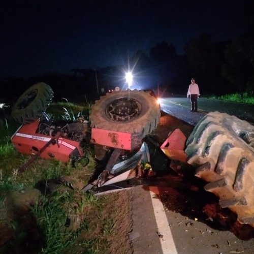 Colisão Grave na PR-456 Deixa Tratorista Seriamente Ferido em Palmital