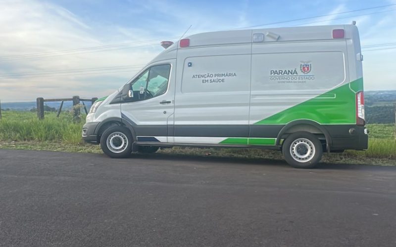 Ambulância de Laranjal é encontrada abandonada na PR-364 em Altamira do Paraná
