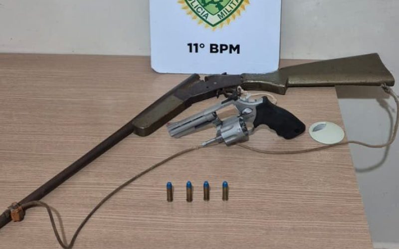 Homem é detido em Piquirivai por ameaça e posse ilegal de armas com numeração raspada