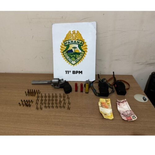 POLICIA MILITAR ENCAMINHA INDIVÍDUO POR PORTE ILEGAL DE ARMA DE FOGO EM CAMPO MOURÃO