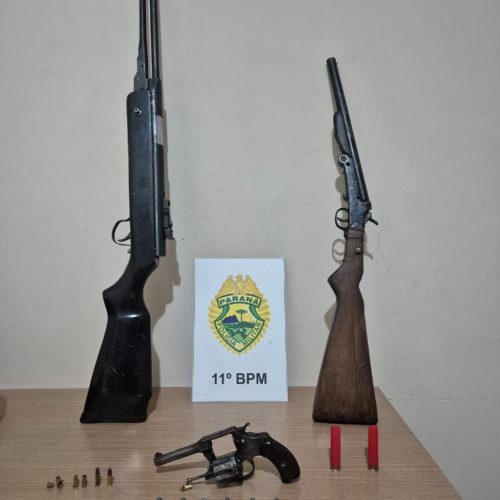 Homem é preso com três armas de fogo após denúncia em Campo Mourão