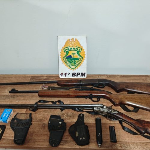 PM apreende arsenal e prende homem após disparos em sítio de Engenheiro Beltrão
