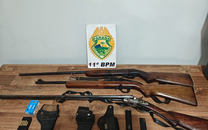 PM apreende arsenal e prende homem após disparos em sítio de Engenheiro Beltrão