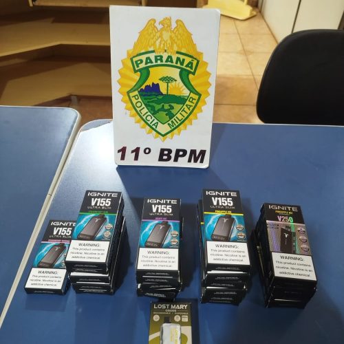 Polícia Militar prende homem com carga de cigarros eletrônicos contrabandeados em Engenheiro Beltrão