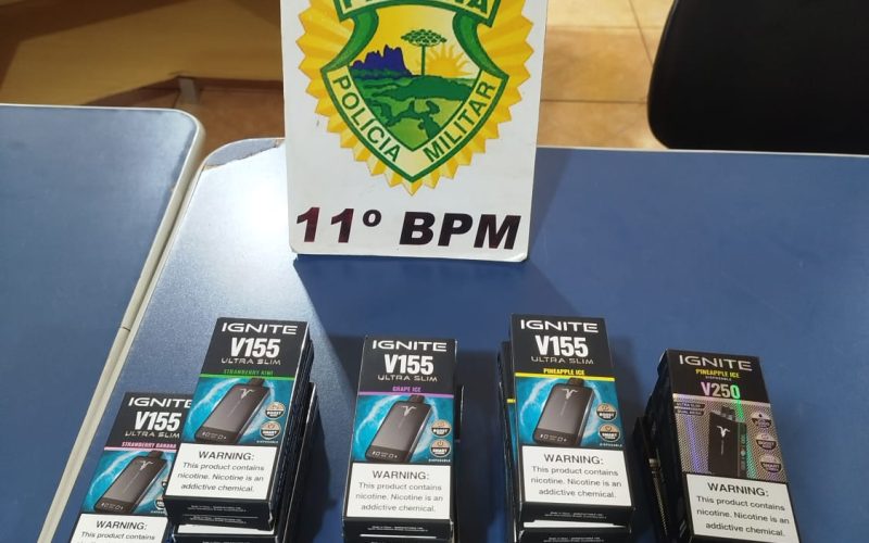 Polícia Militar prende homem com carga de cigarros eletrônicos contrabandeados em Engenheiro Beltrão