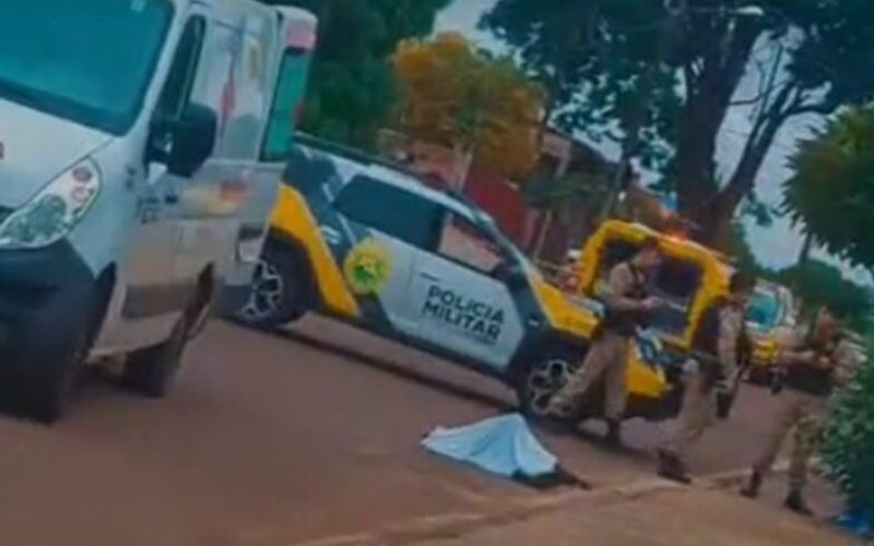 Homem armado com faca, reage a abordagem policial e acaba morto em Engenheiro Beltrão
