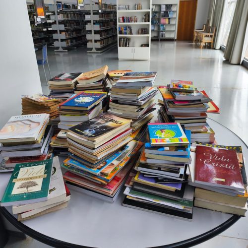 Biblioteca vai doar mais de 250 livros que não vão para o acervo