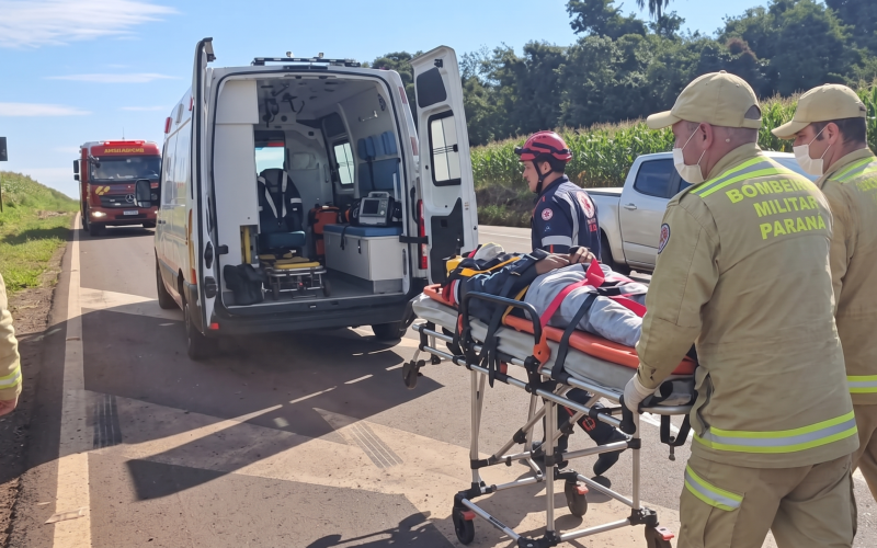 Motociclista fica em estado grave após queda na Estrada Boiadeira em Campo Mourão