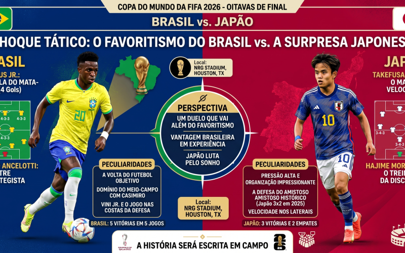 Brasil x Japão no Mata-Mata da Copa 2026: Choque de Estilos e Revanche Silenciosa em Houston