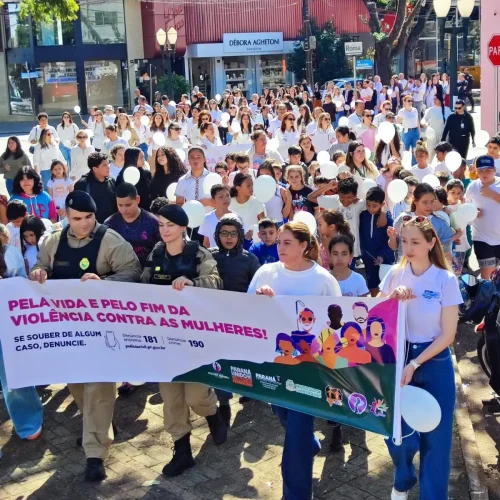 Caminhada em Campo Mourão chamou a atenção sobre violência contra a mulher