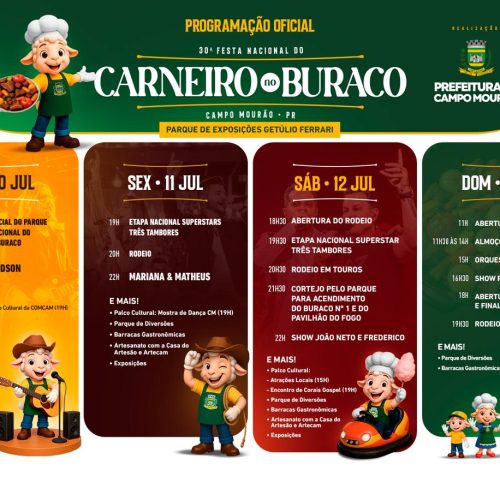 Festa Nacional do Carneiro no Buraco retorna ao parque de exposições com programação para toda a família