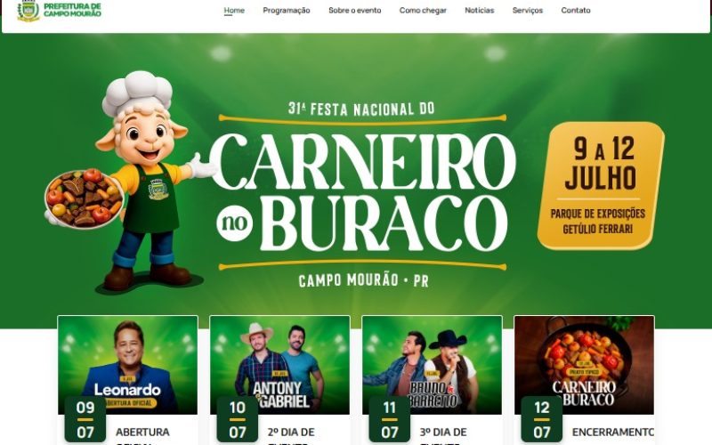 Programação da Festa Nacional do Carneiro no Buraco está disponível no site oficial