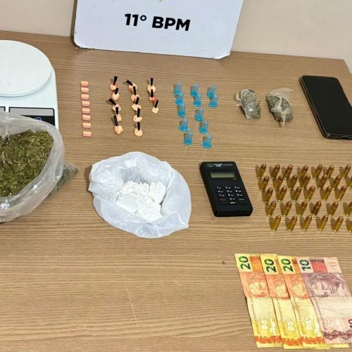 Homem é preso por tráfico de drogas e posse ilegal de munição