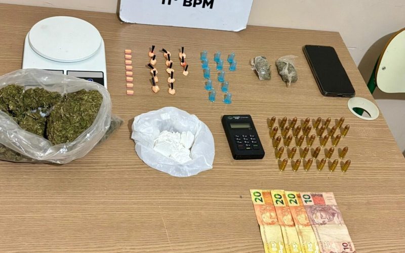 Homem é preso por tráfico de drogas e posse ilegal de munição