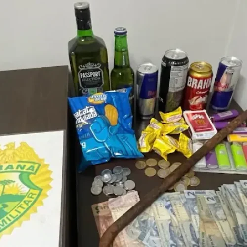 Furto em mercado termina com um preso e um adolescente apreendido após ação da Polícia Militar