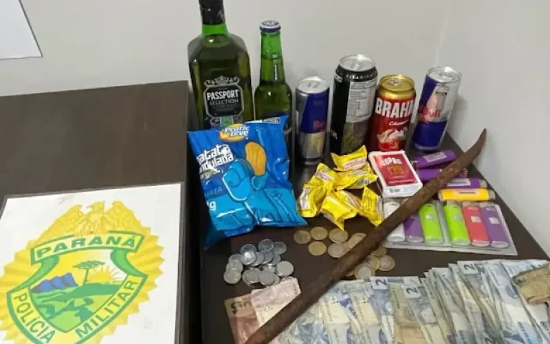 Furto em mercado termina com um preso e um adolescente apreendido após ação da Polícia Militar