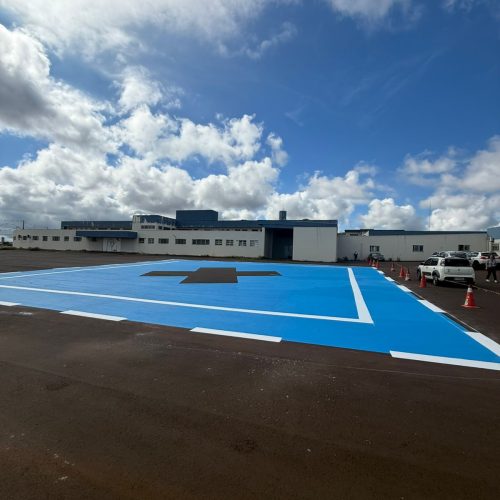 Diretran realiza sinalização do estacionamento e implantação de heliponto na Santa Casa de Campo Mourão