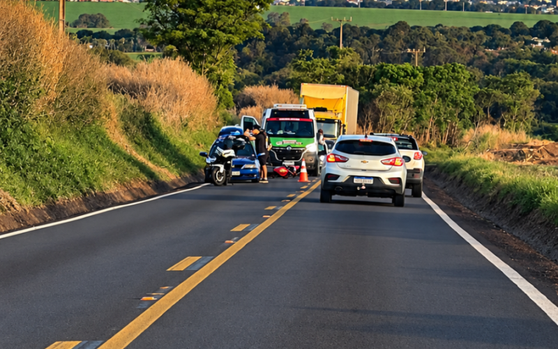 ACIDENTE NA RODOVIA MOBILIZA EQUIPES DE SOCORRO E CHAMA A ATENÇÃO DE MOTORISTAS