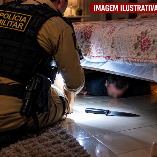 Homem é preso após invadir casa e ser encontrado escondido sob cama com faca em Luiziana