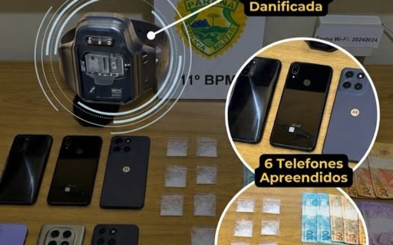  PRESOS EM FLAGRANTE – PM prende suspeito com drogas e tornozeleira rompida