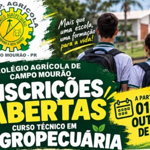 Colégio Agrícola de Campo Mourão abre inscrições para curso técnico em Agropecuária