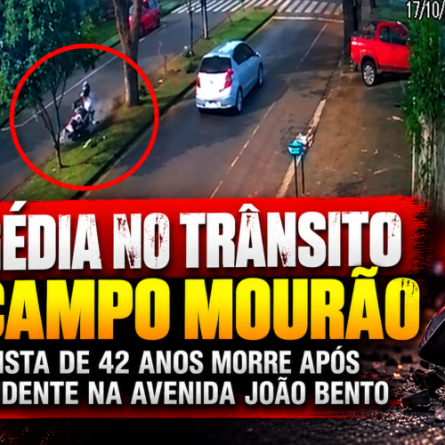 Motociclista de 42 anos morre após grave acidente na Avenida João Bento, em Campo Mourão