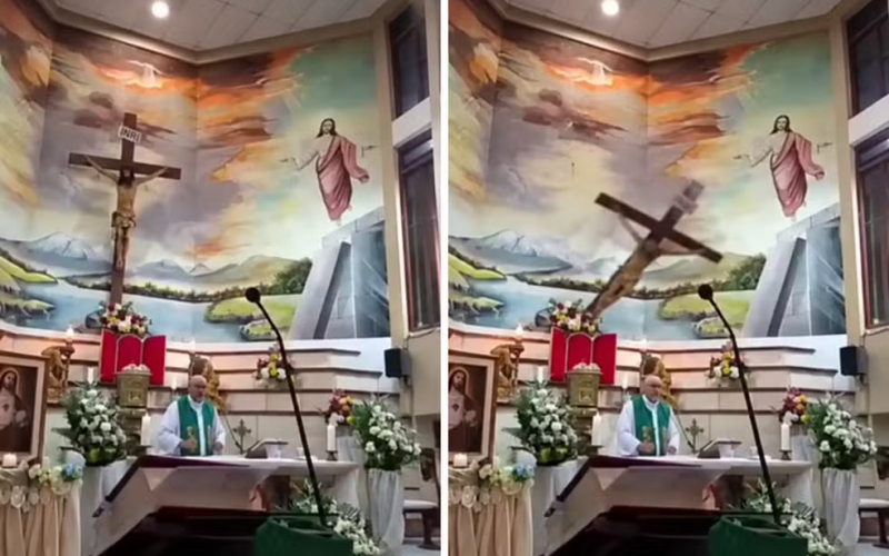 PADRE MORRE APÓS CRUZ CAIR SOBRE SUA CABEÇA DURANTE MISSA NO EQUADOR