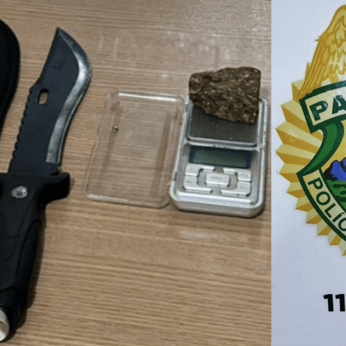 Adolescente é Apreendido com Maconha e Faca no Centro de Campo Mourão