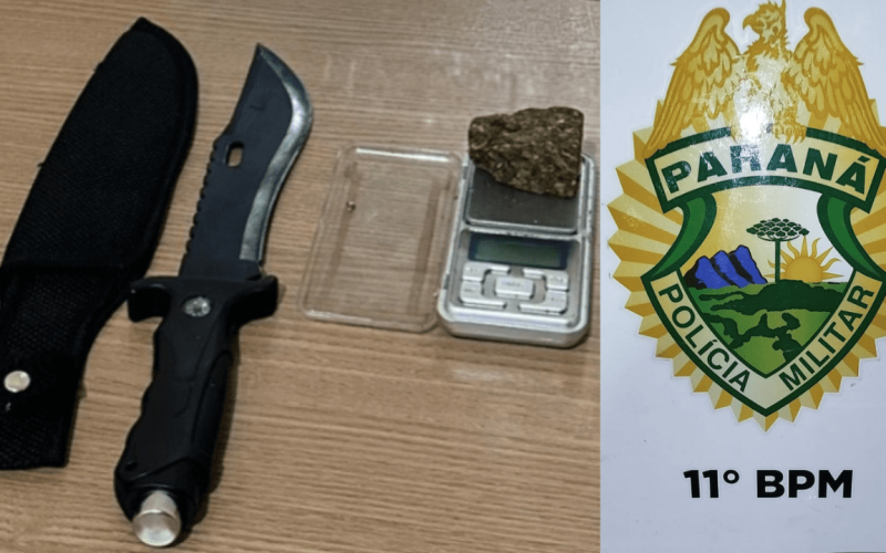 Adolescente é Apreendido com Maconha e Faca no Centro de Campo Mourão