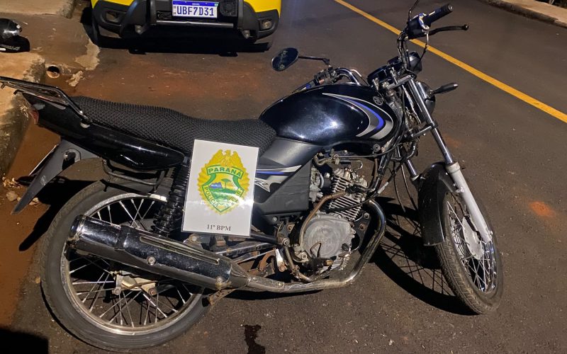 Moto furtada em 2022 e recuperada sem baixa no sistema é apreendida em Iretama