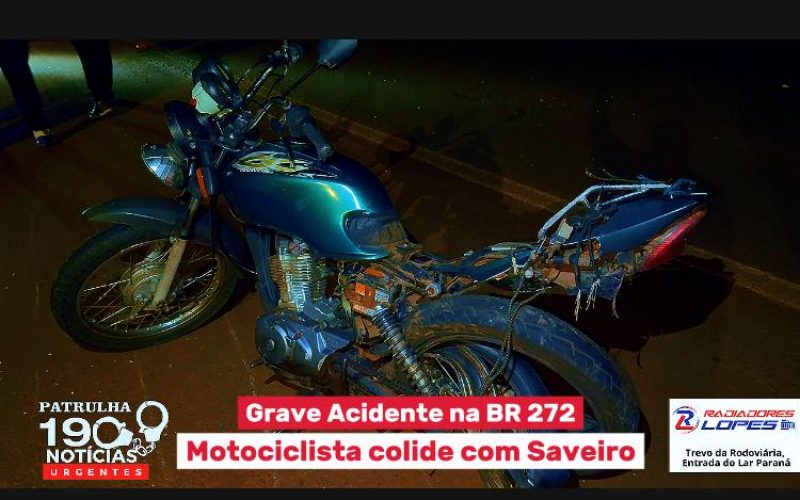 Acidente Grave na BR-272 Deixa Motociclista Ferido em Campo Mourão