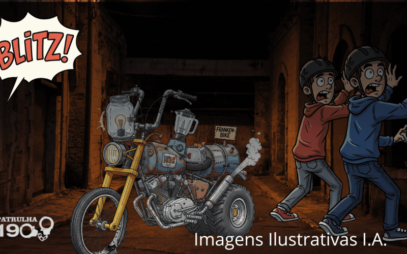 JOVEM É FLAGRADO COM MOTOCICLETA “FRANKENSTEIN” EM CAMPO MOURÃO