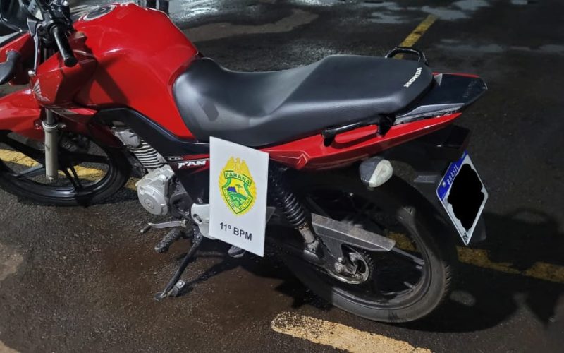 Polícia Militar apreende motocicleta adulterada em Campo Mourão