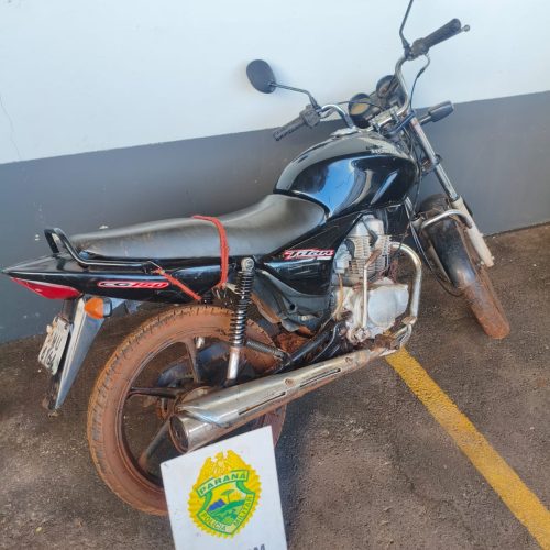 Polícia Militar recupera motocicleta furtada em área rural de Janiópolis