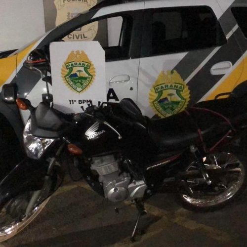 PM recupera motocicleta furtada e apreende adolescentes após perseguição em Campo Mourão
