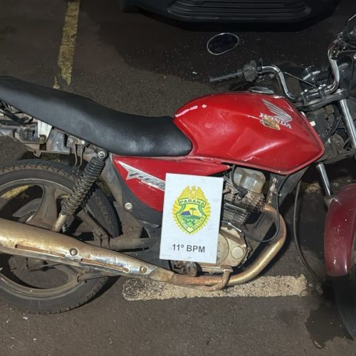 Motocicleta furtada no centro de Campo Mourão é recuperada pelo próprio dono pouco tempo após o crime