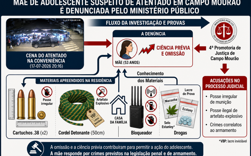 MPPR denuncia mãe de adolescente suspeito de atentado em Campo Mourão por omissão
