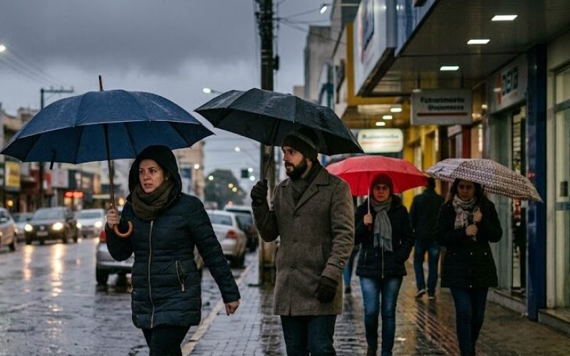 Frente fria traz chuva e derruba temperaturas no Paraná neste fim de semana