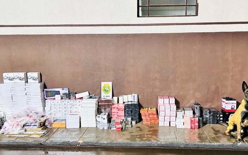 Polícia Militar apreende mercadorias contrabandeadas avaliadas em R$ 143 mil em Campo Mourão
