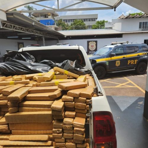 PRF intercepta carregamento de maconha Campo Mourão, um casal foi preso na ação