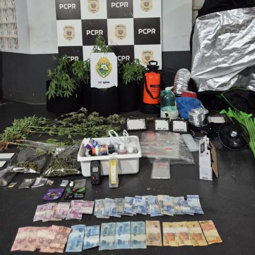Polícia Militar desmonta laboratório de drogas no Jardim Modelo, em Campo Mourão
