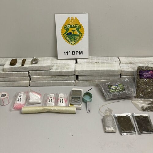 PM apreende 20 kg de drogas e detém quatro pessoas em Iretama