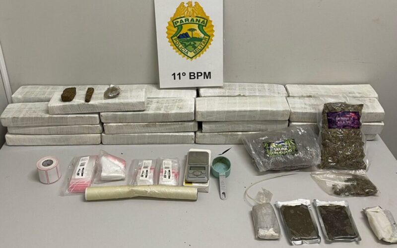 PM apreende 20 kg de drogas e detém quatro pessoas em Iretama