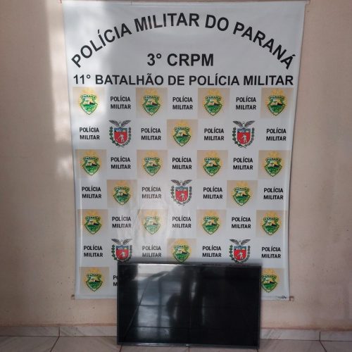 PM de Araruna recupera televisor furtado e prende homem escondido no guarda roupas