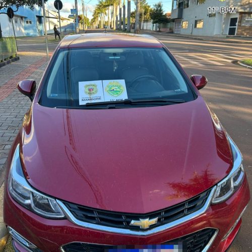 PM de Mamborê recupera carro roubado e prende suspeito em ação rápida