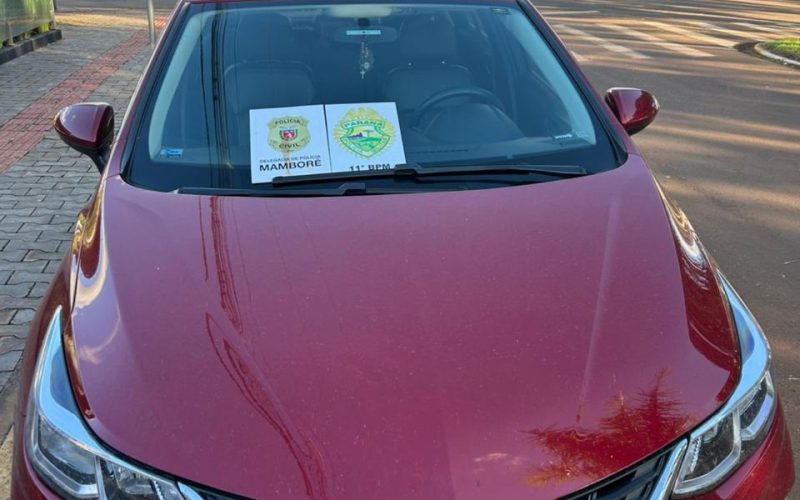 PM de Mamborê recupera carro roubado e prende suspeito em ação rápida